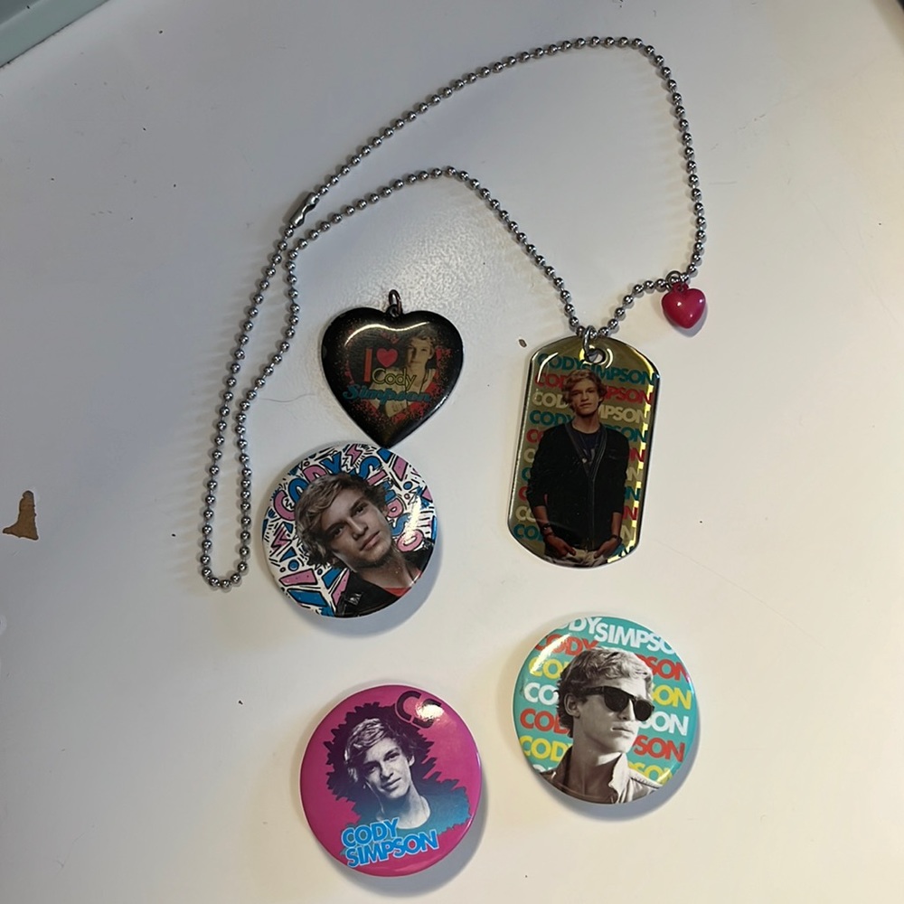 Cody Simpson Merch Set - Pins and Necklace + Charm!